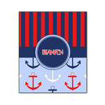 Classic Anchor & Stripes Wood Print - 20x24 (Personalized)