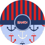 Classic Anchor & Stripes Multipurpose Round Labels - Custom Sized (Personalized)