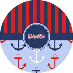 Classic Anchor & Stripes Multipurpose Round Labels - Custom Sized (Personalized)