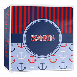 Classic Anchor & Stripes 3-Ring Binder - 2 inch (Personalized)