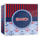 Classic Anchor & Stripes 3-Ring Binder - 3 inch (Personalized)