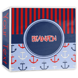 Classic Anchor & Stripes 3-Ring Binder - 3 inch (Personalized)