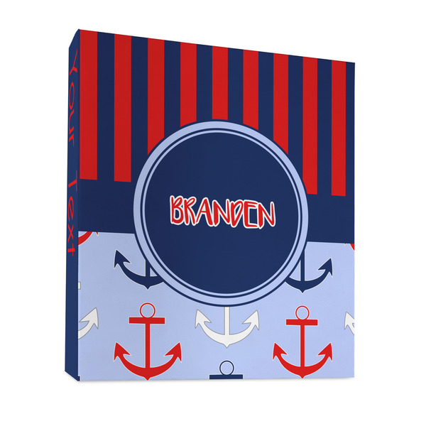 Custom Classic Anchor & Stripes 3 Ring Binder - Full Wrap - 1" (Personalized)