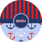 Classic Anchor & Stripes 5" Multipurpose Round Label - Single Sticker