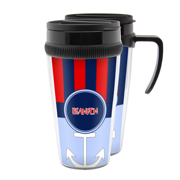 Custom Classic Anchor & Stripes Acrylic Travel Mug (Personalized)