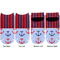 Classic Anchor & Stripes Adult Ankle Socks - Double Pair - Front and Back - Apvl