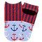 Classic Anchor & Stripes Adult Ankle Socks - Single Pair - Front and Back