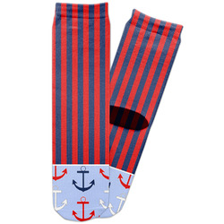 Classic Anchor & Stripes Adult Crew Socks