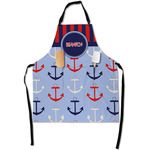 Classic Anchor & Stripes Apron With Pockets w/ Name or Text