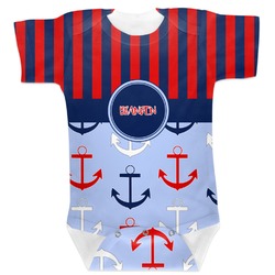Classic Anchor & Stripes Baby Bodysuit 6-12 (Personalized)