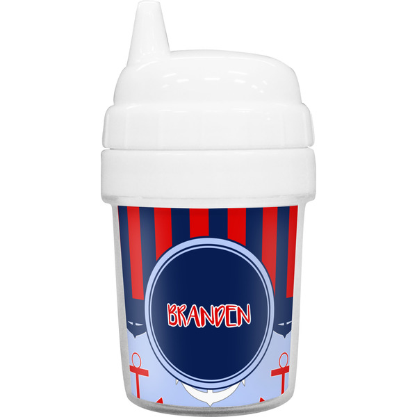 Custom Classic Anchor & Stripes Baby Sippy Cup (Personalized)