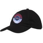 Classic Anchor & Stripes Baseball Cap - Black (Personalized)