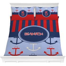 Classic Anchor & Stripes Comforter Set - Full / Queen (Personalized)