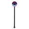 Classic Anchor & Stripes Black Plastic 5.5" Stir Stick - Round - Single Stick