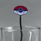 Classic Anchor & Stripes Black Plastic 7" Stir Stick - Oval - Main