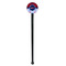 Classic Anchor & Stripes Black Plastic 7" Stir Stick - Round - Single Stick