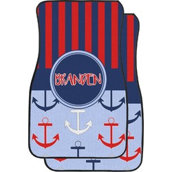 Classic Anchor & Stripes Car Floor Mats (Personalized)