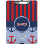 Classic Anchor & Stripes Clipboard (Personalized)