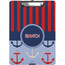 Classic Anchor & Stripes Clipboard (Letter Size) w/ Name or Text