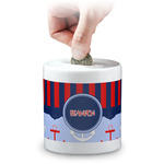 Classic Anchor & Stripes Coin Bank (Personalized)