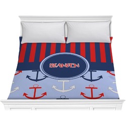 Classic Anchor & Stripes Comforter - King (Personalized)