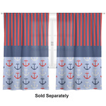 Classic Anchor & Stripes Curtain Panel - Custom Size