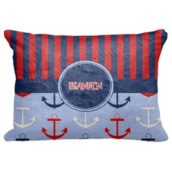 Classic Anchor & Stripes Decorative Baby Pillowcase - 16"x12" (Personalized)