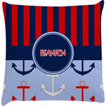 Classic Anchor & Stripes Decorative Pillow Case w/ Name or Text