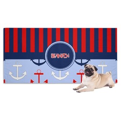 Classic Anchor & Stripes Dog Towel (Personalized)