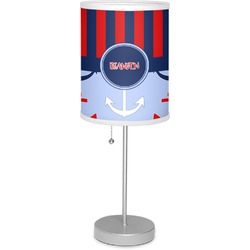 Classic Anchor & Stripes 7" Drum Lamp with Shade Linen (Personalized)