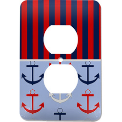 Classic Anchor & Stripes Electric Outlet Plate