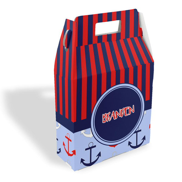 Custom Classic Anchor & Stripes Gable Favor Box (Personalized)