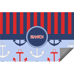 Classic Anchor & Stripes Indoor / Outdoor Rug - 4'x6' (Personalized)