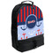 Classic Anchor & Stripes Large Backpack - Black - Angled View