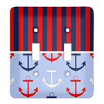 Classic Anchor & Stripes Light Switch Cover (2 Toggle Plate)