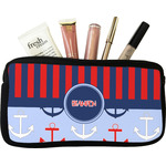 Classic Anchor & Stripes Makeup / Cosmetic Bag (Personalized)