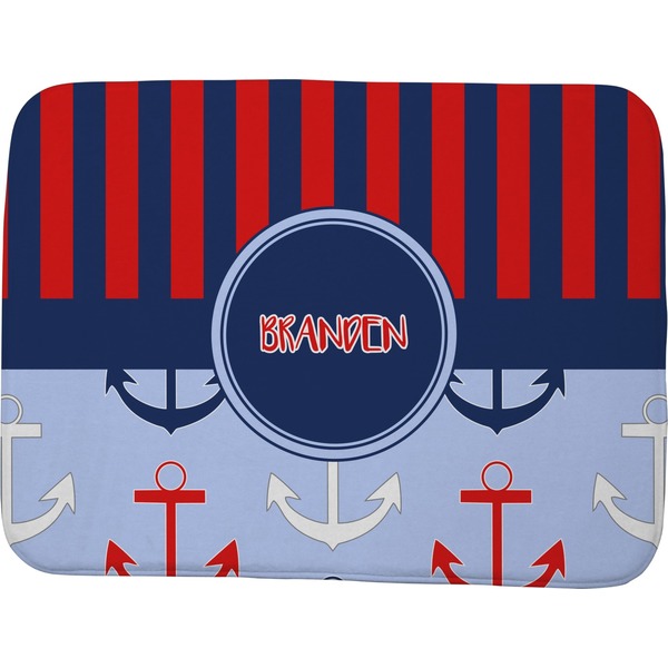 Custom Classic Anchor & Stripes Memory Foam Bath Mat - 48"x36" (Personalized)