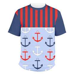 Classic Anchor & Stripes Men's Crew T-Shirt - Large