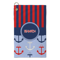 Classic Anchor & Stripes Microfiber Golf Towel - Small (Personalized)