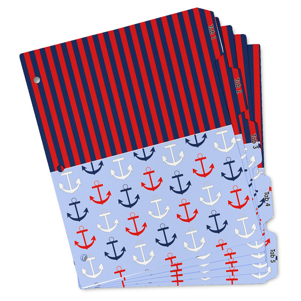 Custom Classic Anchor & Stripes Binder Tab Divider - Set of 5 (Personalized)
