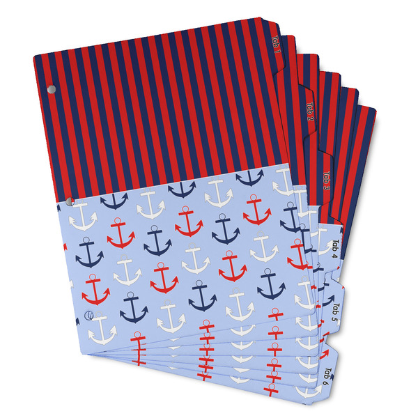 Custom Classic Anchor & Stripes Binder Tab Divider - Set of 6 (Personalized)