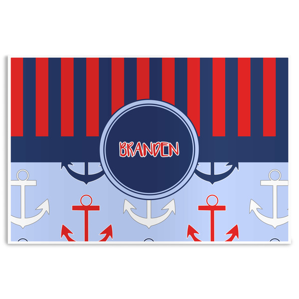 Custom Classic Anchor & Stripes Disposable Paper Placemats (Personalized)