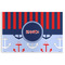 Classic Anchor & Stripes Disposable Paper Placemat - Front View