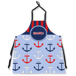 Classic Anchor & Stripes Apron Without Pockets w/ Name or Text