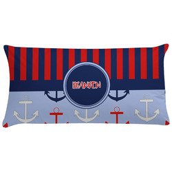 Classic Anchor & Stripes Pillow Case - King w/ Name or Text