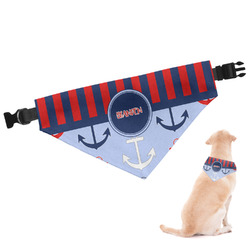 Classic Anchor & Stripes Dog Bandana - Large (Personalized)