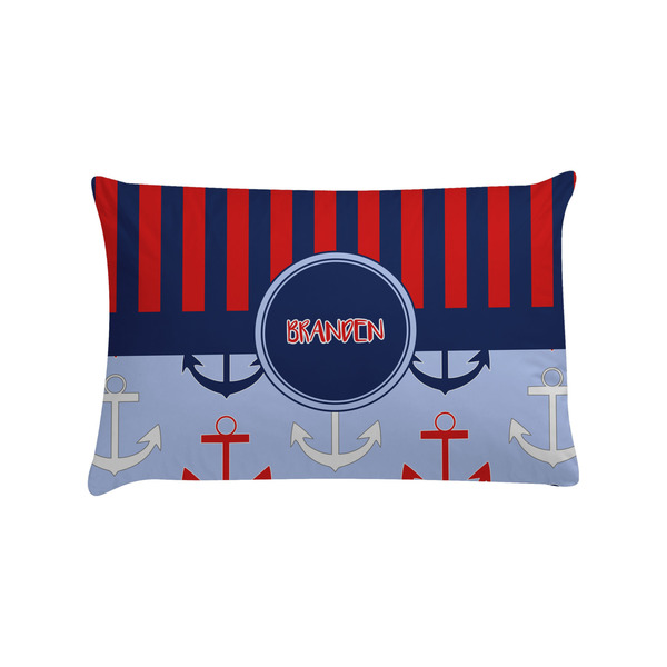 Custom Classic Anchor & Stripes Pillow Case - Standard w/ Name or Text