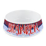 Classic Anchor & Stripes Plastic Dog Bowl - Small (Personalized)