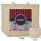 Classic Anchor & Stripes Reusable Cotton Grocery Bag - Front & Back View