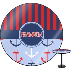 Classic Anchor & Stripes Round Table - 30" (Personalized)